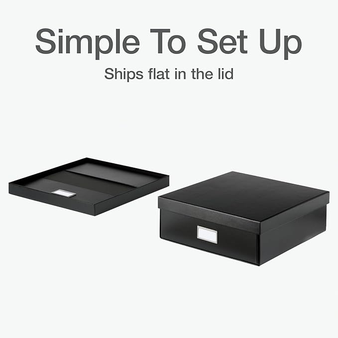 Oxford Keepsake Box, Protective Storage Box, Home and Office Organizer, Photo Storage Box, Souvenir Organizer, Medium, 12" x 12" x 4 1/4" (41788)