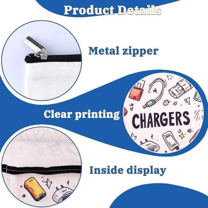 ShiQiao Spl Cable Organizer Bag Travel Accessories for Women Men Birthday Christmas Gifts for Daughter Son Friend Chargers Cable Storage Travel Makeup Bag Organizer Cosmetic Pouch Bags with Zipper