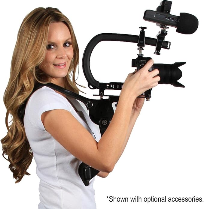 Cam Caddie Scorpion EX Video Camera Stabilizing Handle Kit with Included Smartphone and GoPro Compatible Mounts - Starter Bundle - Black