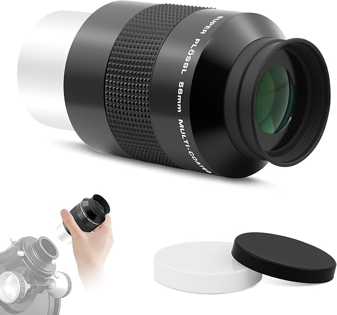 Astromania Super Plossl Eyepiece 2 Inch, Telescope Eyepiece 56mm Fully Multi-Coated Optics, 52 Degree Wide Field 4-Element Design, High Eye Relief for Astronomy Telescope Included 2 Inch Filter Thread