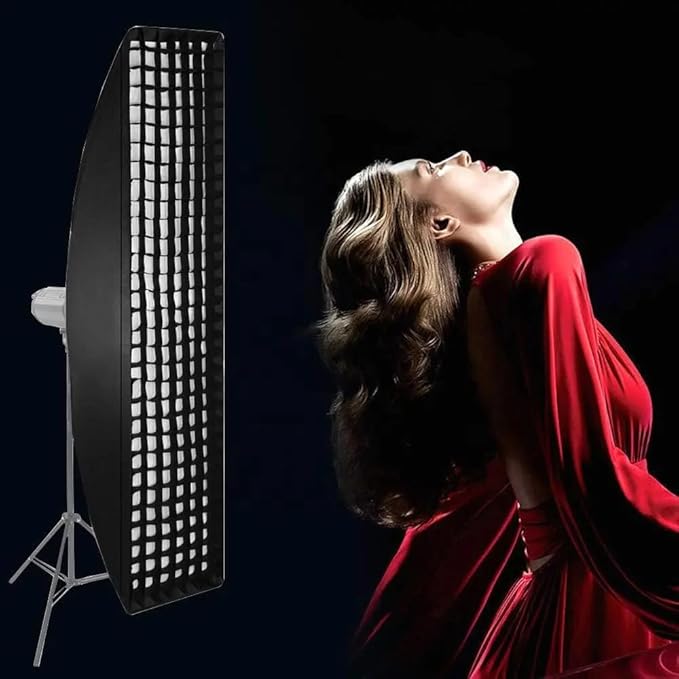 Reflex Camera 200cm x 40cm Quick Setup Foldable Rectangular Softbox with Bowens Mount and Honeycomb Grid inc. Carry Case Ideal for Photography Studio Compatible with Speedlight Strobe Light Godox