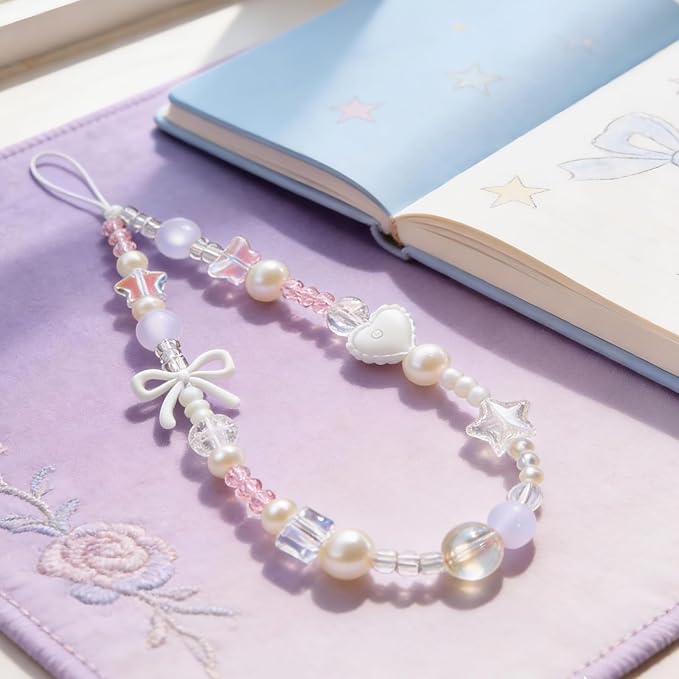 Beaded Camera Wrist Strap Cute Digital Camera Charm Lanyard Phone Charms Strap Beaded Camera Chain for Phone Bag Keychain
