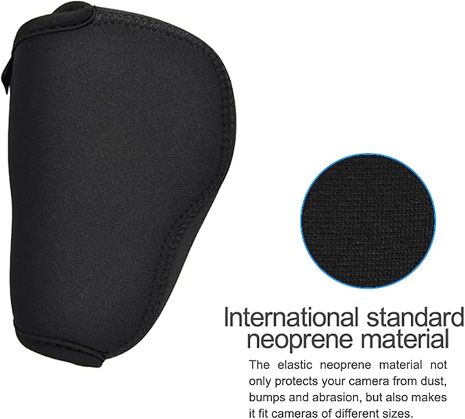 JJC Soft Neoprene Digital Camera Case Pouch Compact Bag Protector with Anti-Lost Inner Strap for Sony ZV-E10 A6500 A6400 A6300 A6100 A6000 A5500 A5100 with E 16-50mm Lens