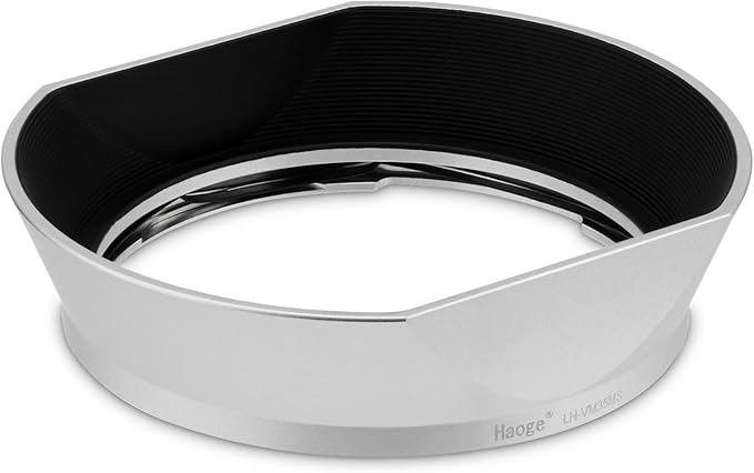 Haoge Metal Square Bayonet Lens Hood for Voigtlander Nokton Aspherical ASPH 40mm f1.2 VM,35mm f/1.2 I II III VM, 50mm f1.2 VM Leica M-Mount Lens Replaces LH-8 Shade LH-VM35MS Silver