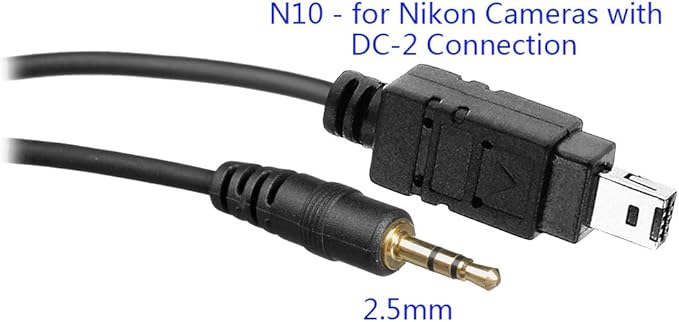 PHOLSY 2.5mm N10 Off-Camera Remote Cable for Nikon Z5, Z7, Z7-II, Z6, Z6-II, D750, D780, D7500, D7200, D7100, D5600, D5500, D5300, D610, D600, D90, P7700, P7800, P950, Replaces Nikon MC-DC2 Cable