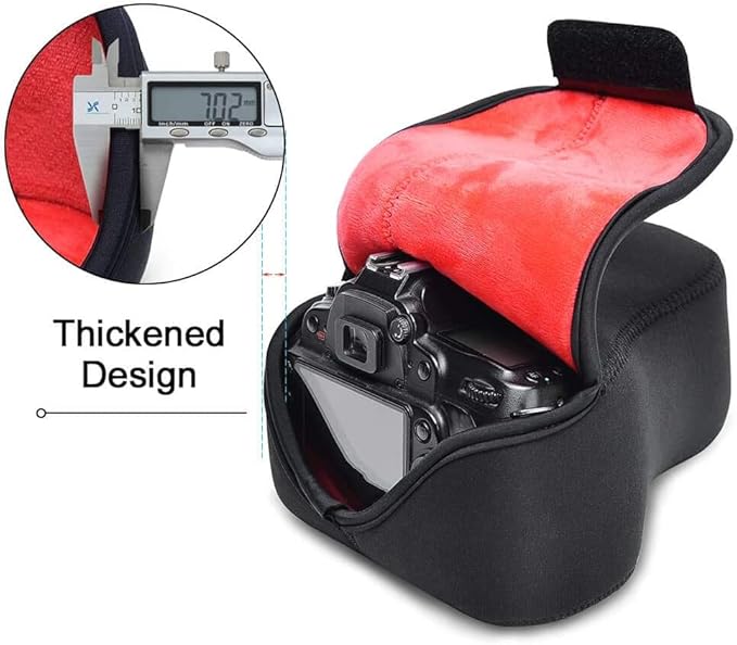 CADeN DSLR SLR Camera Sleeve Case with Neoprene Protection, Compatible for Nikon, Canon, Pentax, Sony and ect...(Medium Black)