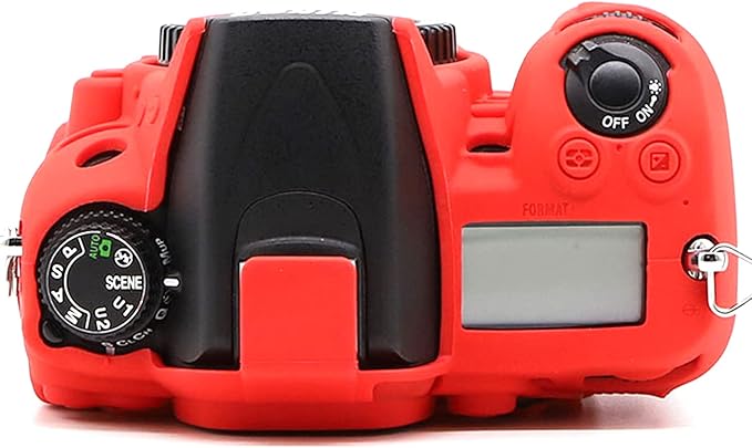 Surpassed Professional Secure Silicone Camera Cases Bag Housing Rubber Body Skin for Nikon D7000 Digital SLR Camera Protective Case (Red)