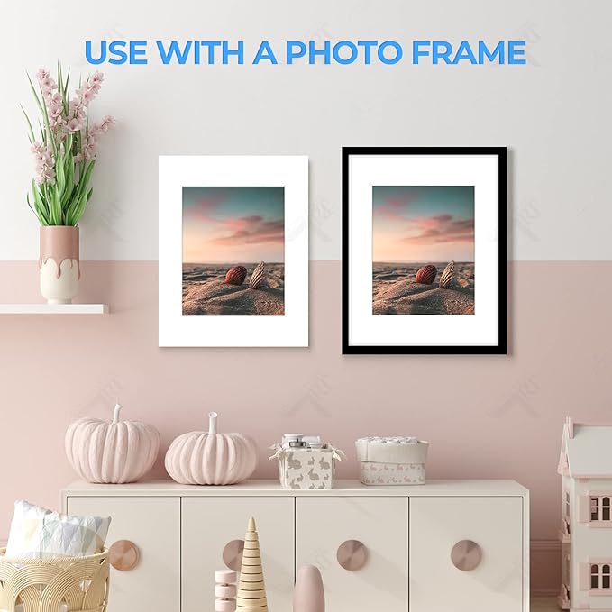 Golden State Art, Acid Free, Pack of 25, 11x14 White Picture Mats Mattes with White Core Bevel Cut for 8x10 Photo + Backing + Bags