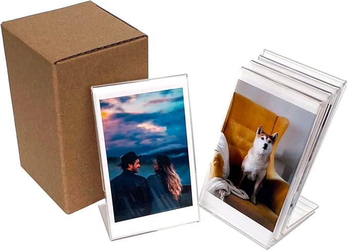 LAGIPA 2x3 Instax Mini Picture Frame, Desk Polaroid Photo Frame, Cute Small Wallet Size Acrylic Photo Frame for Fujifilm Instax Mini Instant Films (5 Packs)