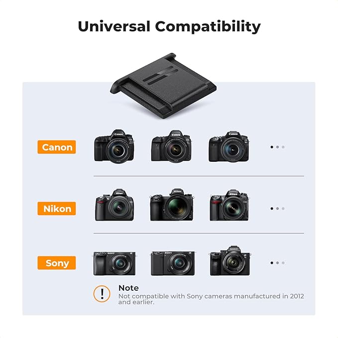 K&F Concept Hot Shoe Cover, 6-Pack Universal Camera Hot Shoes Cap for Canon Nikon Sony DSLR, SLR, Mirrorless Camera, ABS Hot Shoe Protector