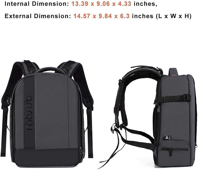 MOSISO Camera Backpack,DSLR/SLR/Mirrorless Photography Backpack Buffer Padded Shockproof Camera Bag with Customized Modular Inserts&Tripod Holder Compatible with Canon,Nikon,Sony etc, Gray