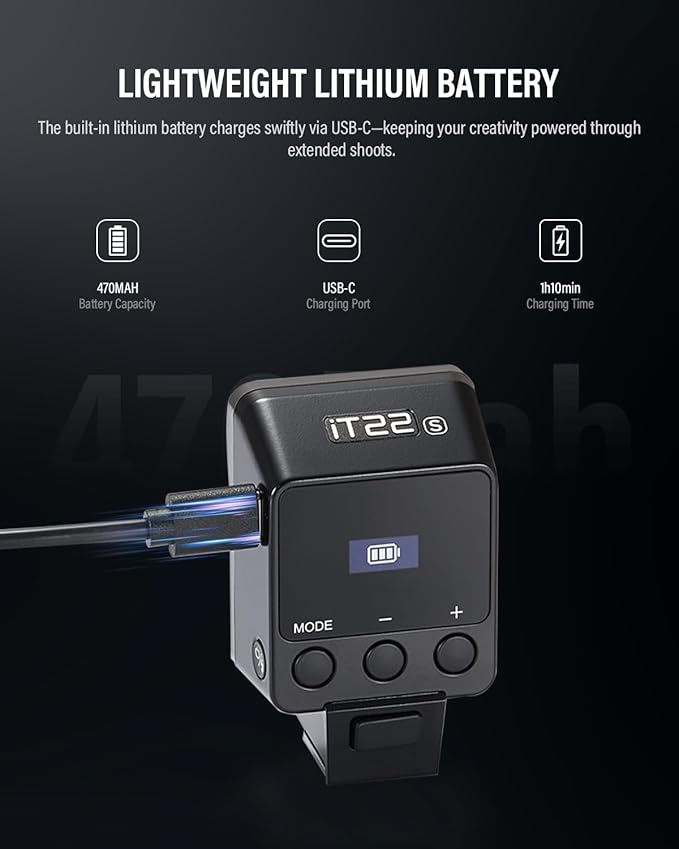 Godox iT22 S Mini Flash for Sony Camera Built-in 7.4V 300mAh Battery Manual/TTL Modes 700+ Flashes 1.5s Recycle Hot Shoe Flash with Diffuser/Color Filters Accessories for Sony zev10 ect