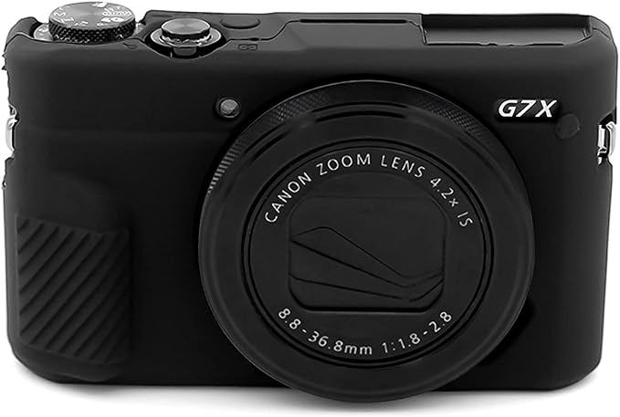 Easy Hood G7X Mark II Case G7X Camera Silicone Case, Soft Silicone Protective Cover for Canon Powershot G7X Mark II DSLR Camera (Black)