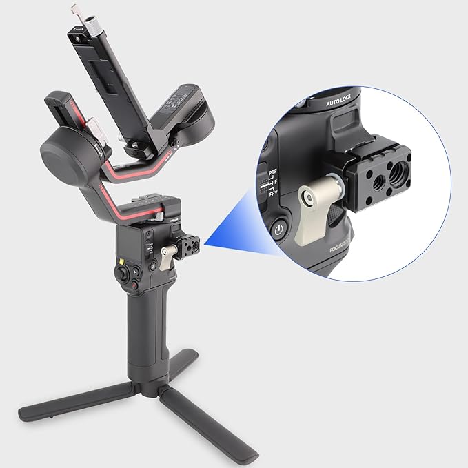 Leftfoto Mini Standard NATO Rail Clamp Adapter for DJI RS2 / RS-C2 / RS3 / RS3 Pro / RS3 mini,with 3/8" & 1/4" ARRI Locating Pins,Camera Cage Monitor Support Magic Arm Quick Release Lock Clamp Mount