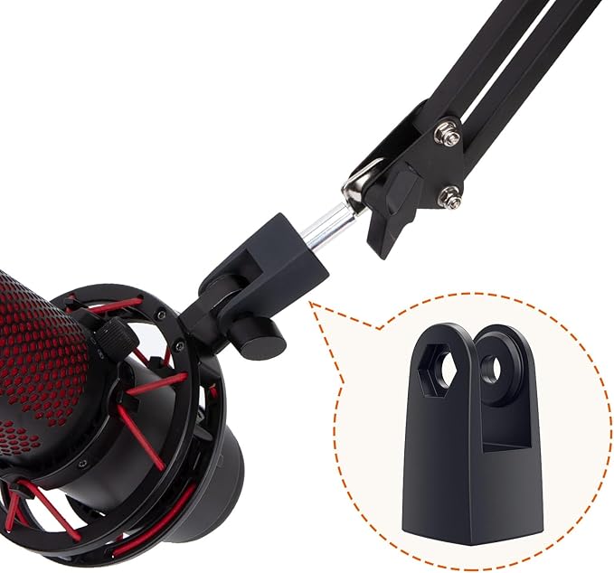 SUNMON Microphone Mount Adapter for HyperX QuadCast, Replacement for HyperX QuadCast Mount Adapter, Mic Stand Adapter for 3/8" Boom Arm