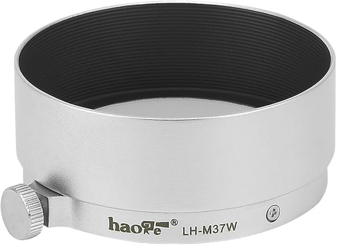 Haoge LH-M37W Metal Lens Hood for Leica Leitz Elmar 3.5cm 35mm f3.5 A36, Elmar 50mm f3.5 A36, Summaron 3.5cm 35mm f3.5 A36 and Other Lens with 36mm Outside Size Silver