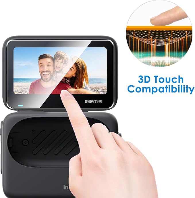 2 Pack Compatible with Insta360 GO 3S Screen Protector + 2 Pack Camera Lens Protector,Full Coverage 9H Tempered Glass Film,HD Clear Scratch Resistant for Insta 360 GO 3S accessories