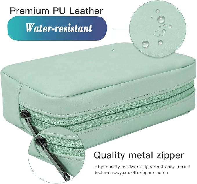 Electronic Organizer Travel Cable Accessories Bag, Electronic Organizer Case, Electronic Accessories Organizer Bag for Cable, Cord, Charger, Phone, Power Bank, Earphone (Big-Mint Green)