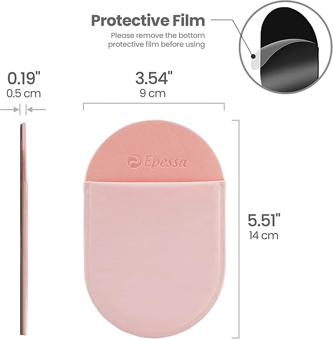 Epessa Stick-On Mouse Pouch, Universal Holder for Wireless Mice, Reusable Adhesive, No Glue Residue, Compatible with iPad or MacBook (Pink)