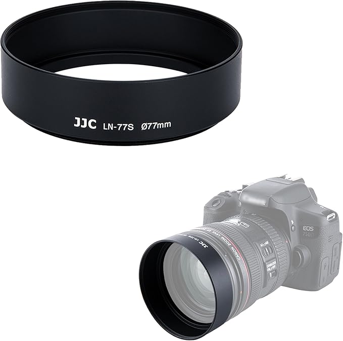 JJC 77mm Screw-in Mount Standard Aluminum Metal Lens Hood for Lenses with 77mm Front Filter Thread for Canon EF 24-70mm f/4L is USM,EF 24-105mm f/4L is USM,Nikon AF-S Nikkor 24-70mm f/2.8G ED Lens