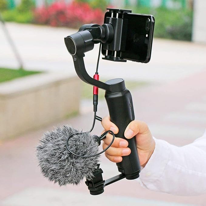 ULANZI PT-3 Triple Cold Shoe Mount Adapter Aluminium for Gimbal (DJI Osmo Mobile 2/3, Zhiyun, Feiyutech), Camera and Smartphone Vlog Video Microphone Extension Bar,Black