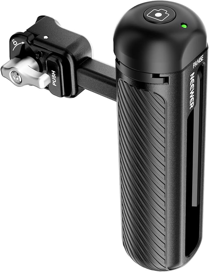 NEEWER Bluetooth Quick Release Side Handle with Capped Anti Off Cold Shoe Compatible with iPhone 16 Pro/16 Pro Max Xiaomi 15 Ultra Galaxy S25 Ultra Phone Cage, PA145E