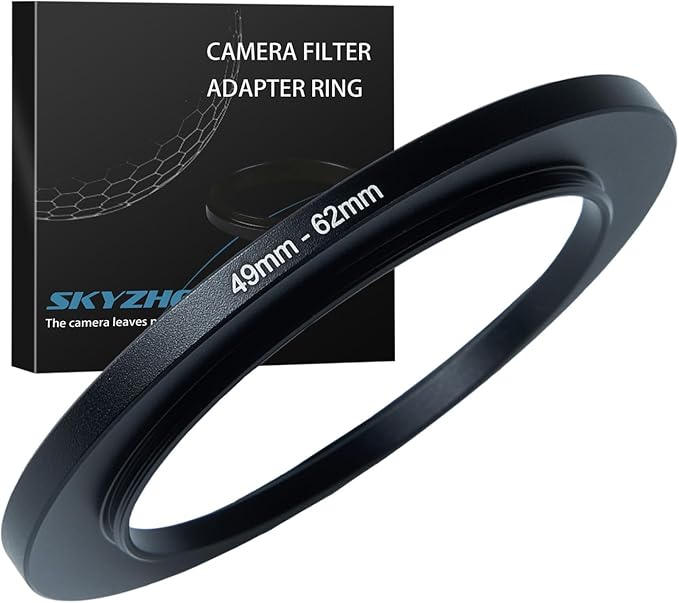49mm to 62mm Step up Ring Filter Adapter Metal Ring Step up Rings Adapter Filter Compatible with All 62mm UV,CPL,ND,Lens Hood,Threaded Lens ect (49mm to 62mm)