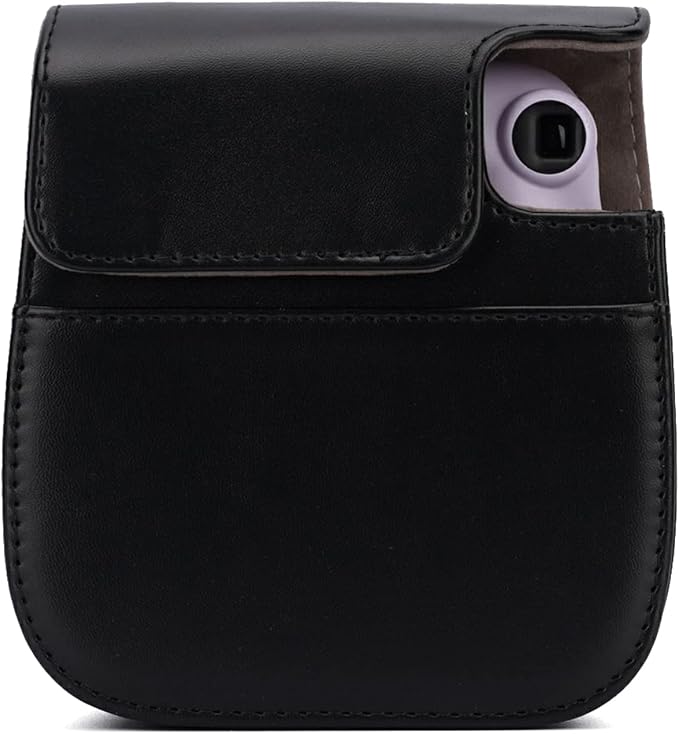 Frankmate Instant Camera Case Compatible with Fujifilm Instax Mini 12 11/9/8/8+ PU Leather Bag with Pocket and Adjustable Shoulder Strap Mini Photo Album (Black)