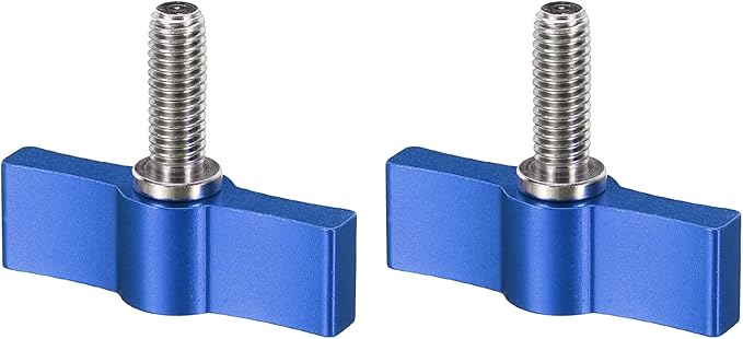 PATIKIL Threading Rotating Knob, 2Pcs T Type M6 17mm Adjustable Camera Thumb Screw, for Camera Mounting System, Blue, Aluminum Alloy