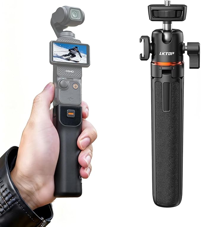 LKTOP Pocket 3 Battery Handle+Selfie Stick for DJI Osmo Pocket 3, Xtra Muse Accessories 5000mAh Fast Charger 22.5W Portable Power Stick Grips 6hr Battery Life (Charging Time: 30min Camera, 80min Self)