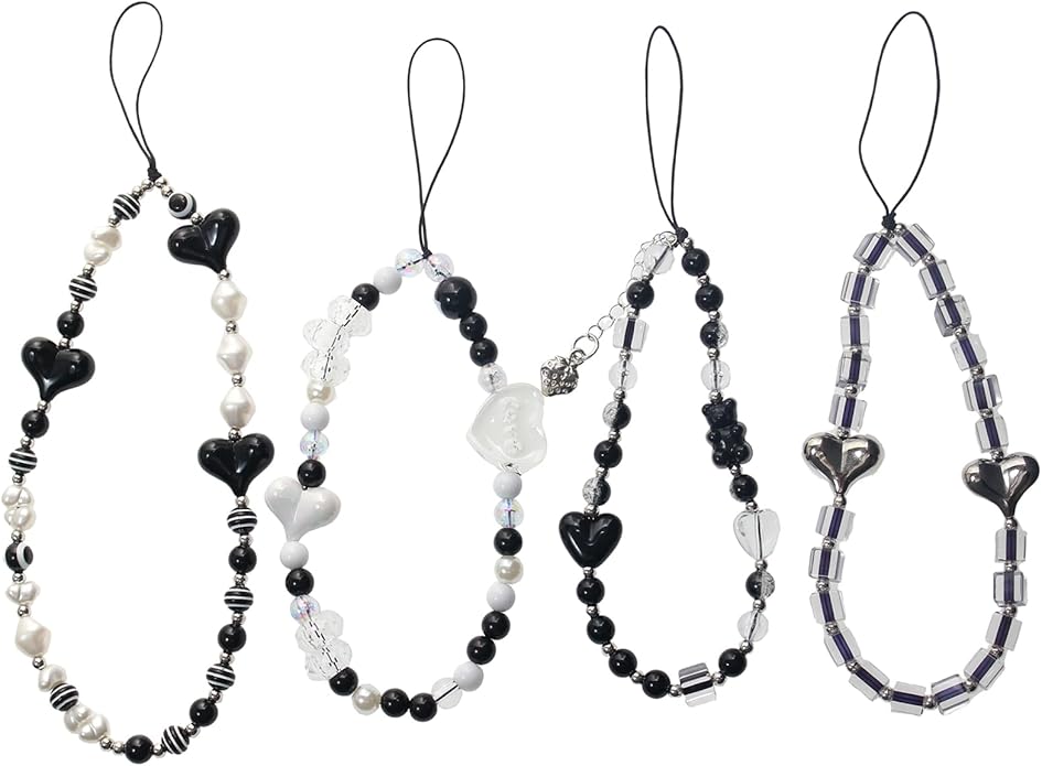 Cute Digital Camera Wrist Strap,Beaded Phone Charms wristlet Strap,Kawaii Bracelet Wrist Lanyard,Charm Holder for Women