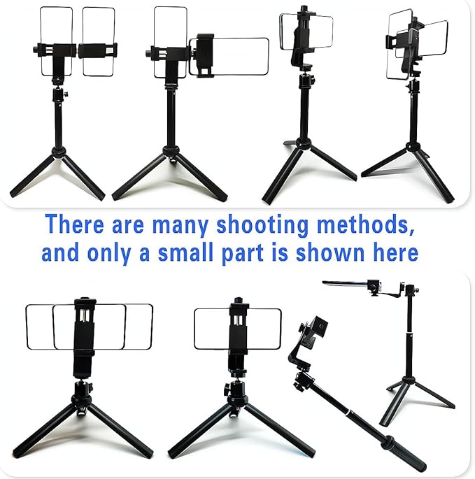Teleprompter iPhone & Android, Double Phone Holder for Video Recording, Neewer Teleprompter Kit, The Collapsing Design Allows for Easy Storage and Transport 20" Desk Version Strengthened