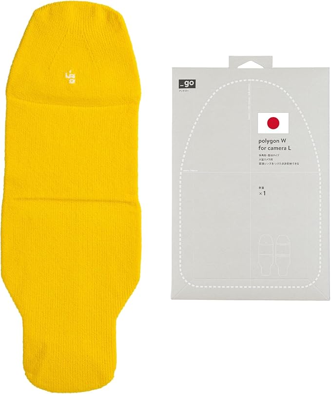 PACKING KNIT_GO Camera Cover, Polygon W, Made in Japan, L size, Yellow