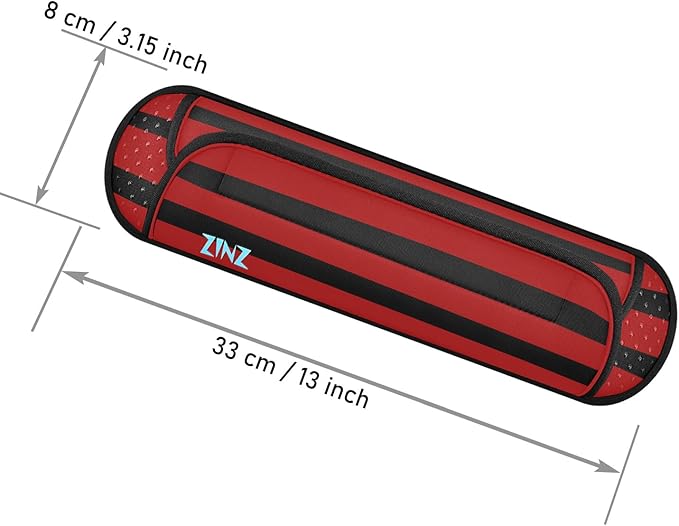 ZINZ Universal Shoulder Pad with Ultra Thick Cushion for Bag Luggage Bag Crossbody, Plus Long & Anti-Slip & Breathable,Black-Red-Black Stripes
