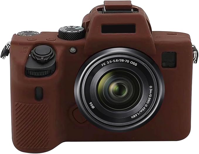 PULUZ Digital Camera Case for Sony A7III/A7S3/A7RIII/A7SIII Soft Silicone Rubber Protective The Camera Body Case Skin Camera Protector Cover (Brown)