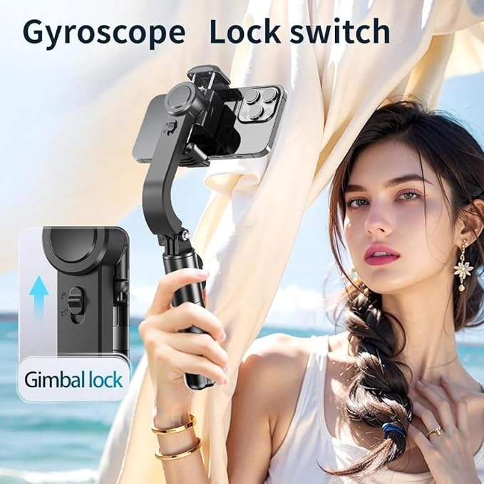 Selfie Stick Gimbal Stabilizer,Single Axis Stabilizer Tracking Selfie Stick with Tripod Suitable for 360 Degree Steering with Remote Control The Best Choice for Vlog and Live Broadcast