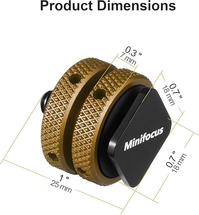 MINIFOCUS 4 Packs Camera Hot Shoe Mount Adapter, Double Nut with 1/4" and 3/8" Aluminum Alloy Tripod Screw Flash Shoe Mount for LED Monitors, Microphone, DSLR Field Monitor
