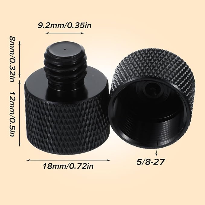 Mic Stand Adapter Mic Screw Adapter Thread 5/8 to 1/4 and 5/8 to 3/8 Microphone Stand Adapters for Microphone Tripod and Camera
