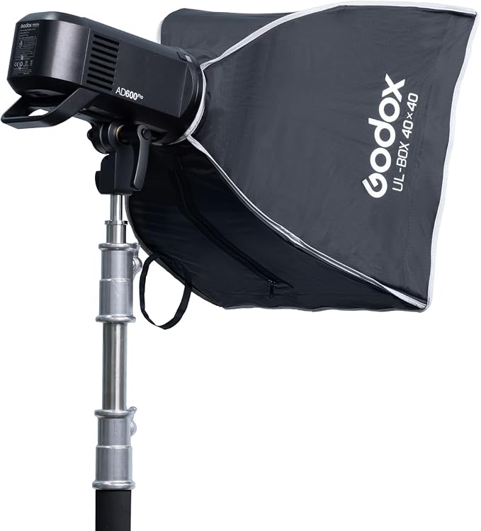 Godox UL-BOX-40 16”x16” Square Softbox with Bowens Mount, 16”/40cm Folding Quick Release Softbox Foldable Soft Box with Grid, Diffuser for Godox/SMALLRIG/Neewer/Aputure