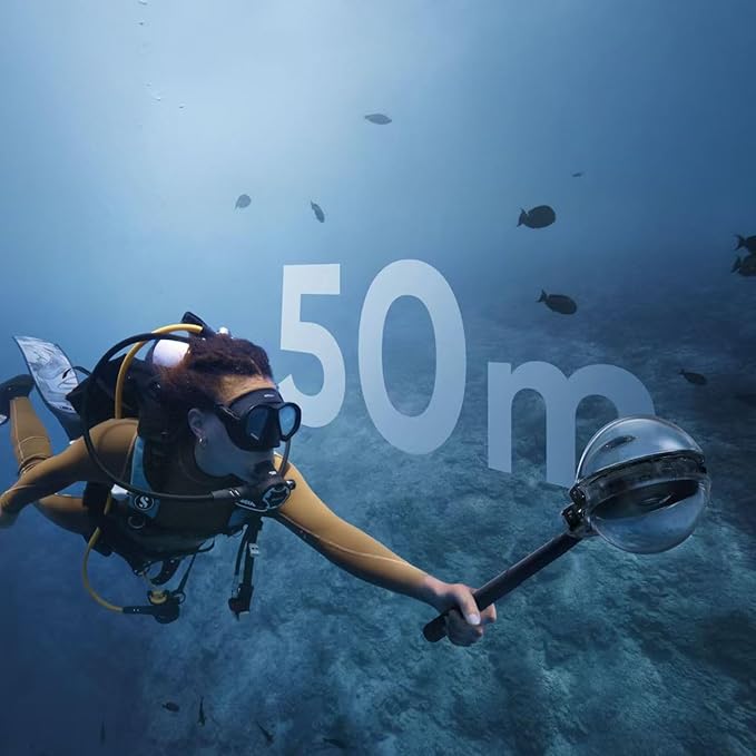 Premium Invisible Dive Housing Case for Insta360 X5, Waterproof Up to 60M/197ft Invisible Underwater Photography Housing, X5 Protective Cover Shell with Bracket Accessories