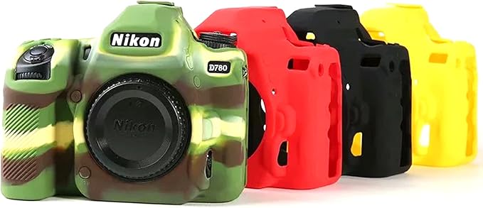 Professional Secure Silicone Camera Case Cover Housing Body Skin for Nikon D780 FX-Format Digital SLR Camera (Red)
