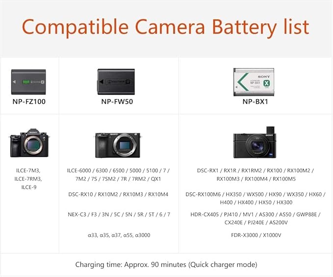 ISDT NP2 NP-FZ100 NP-FW50 NP-BX1 Battery Charger Max 25W Type-C Input, 90 Mins Full Charge for Sony A9 A7III A7RIII / Various Cameras Batteries Cyber-Shot DSC-RX100/RX100 V,HDR-CX405