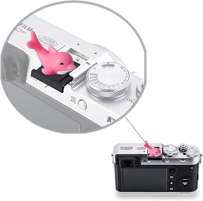 Camera Hot Shoe Cover, Cartoon Hot Shoe Cap, Hot Shoe Protector Compatible with Sony Fujifilm Fuji Canon Nikon Pentax Leical Panasonic (2pcs Seal Dolphin)