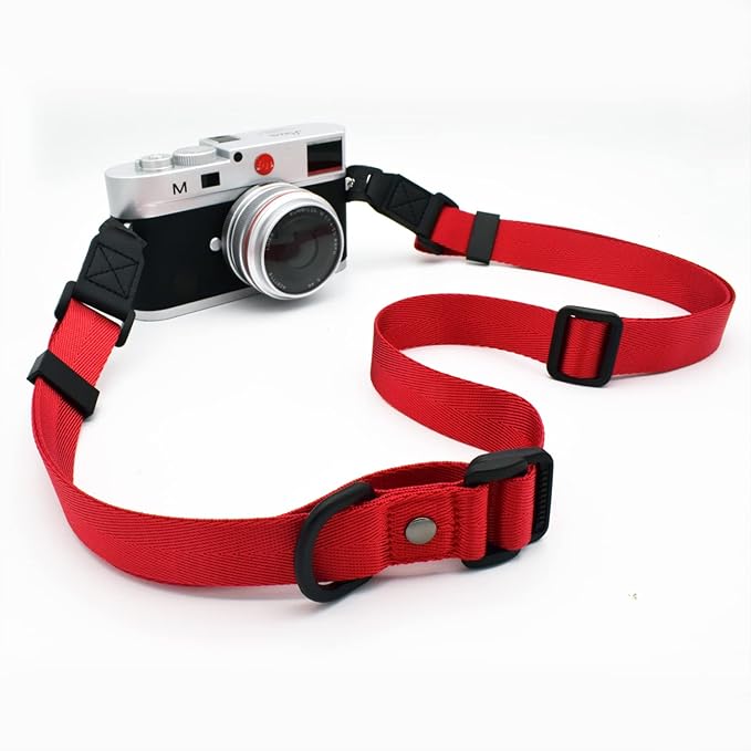 AOLLCCAE Camera Strap, Quick Adjustable Shoulder Sling Camera Neck Shoulder Strap for Leica Fuji Pentax Canon Micro Single and DSLR Camera Red