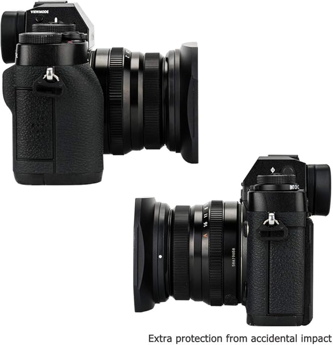 JJC LH-XF35-2 Metal Lens Hood Shade for Fuji Fujinon XF 35mm F2 R WR, XF 23mm F2 R WR Lenses, XF35mm f2, XF23mm f2 Hood, Replaces Fujifilm LH-XF35-2 Lens Hood, with Protective Hood Cap