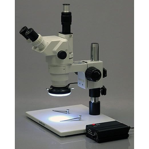 AmScope LED-80MB 80-LED Microscope Ring Light Black with Metal Body and Adapter