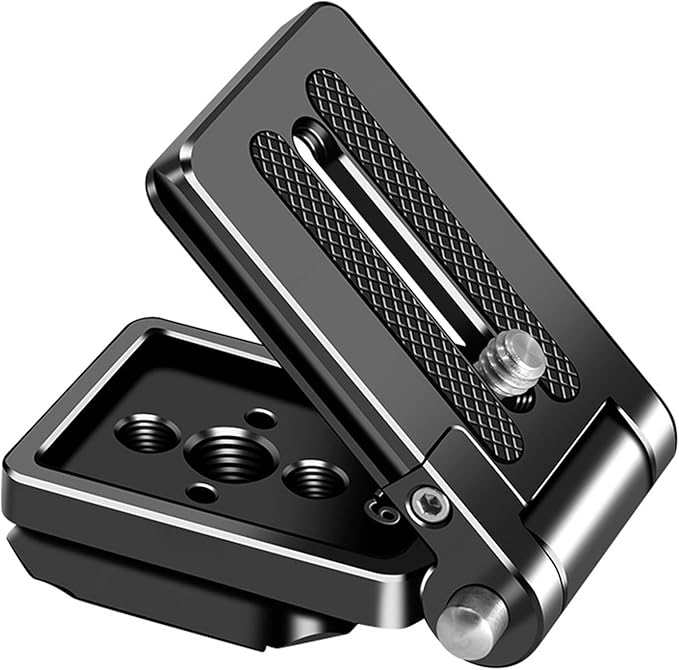 Foldable Camera L Bracket,Tripod Quick Release Plate, Aluminum Vertical Horizontal Switching Mount with Arca Swiss 1/4" & 3/8" Threaded for DSLR Mirrorless Camera Stabilizer Monopod Tripod Gimbal