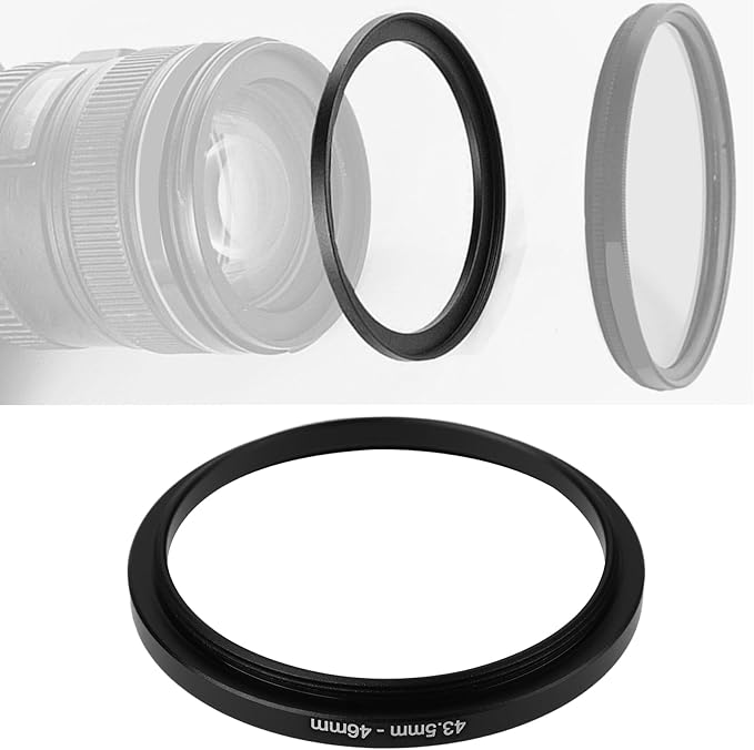 ECSiNG 2Pcs 43.5mm to 46mm Step-Up Filter Adapter Ring for Camera Lenses