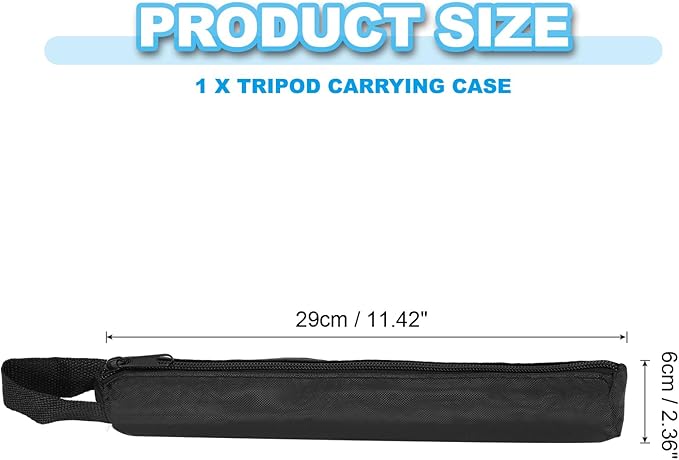 PATIKIL Black Nylon Tripod Case, 11.42"x2.36", 1Pack, Unisex, Classic Style, Soft Shell, Zipper Closure, Shoulder Strap, Tripod and Monopod Case
