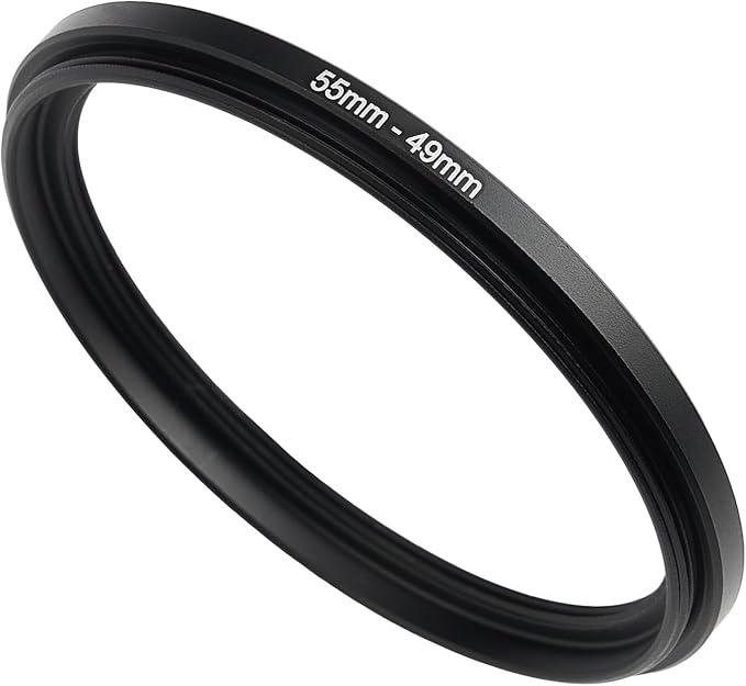 55mm to 49mm Step-Down Ring Filter Adapter,for All Brands UV ND CPL, Metal Ring Step-Down Rings Adapter Filter (55mm-49mm)